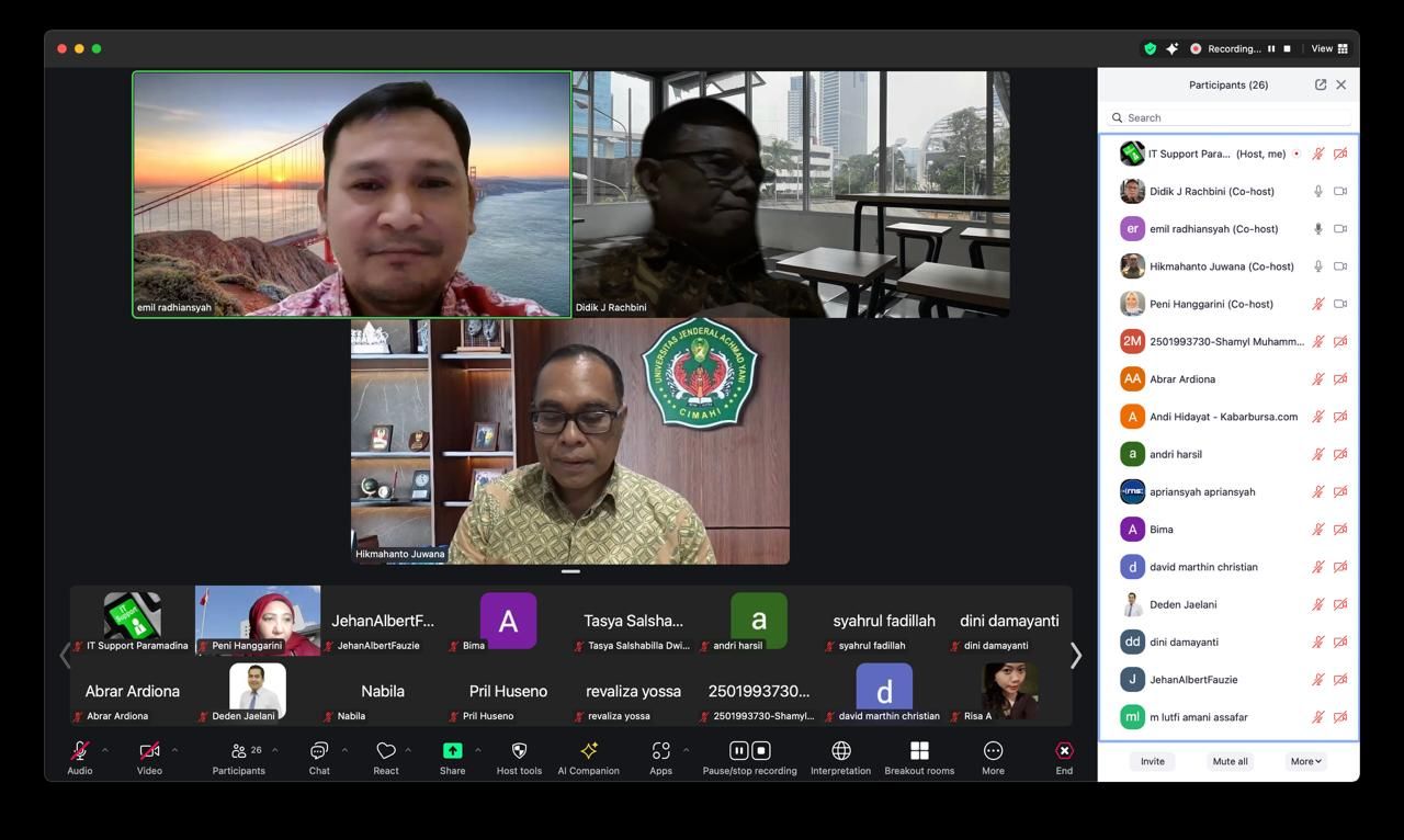 Prof. Hikmahanto saat menjadi salah satu narasumber dalam Diskusi Publik dengan tema “Hubungan Politik dan Ekonomi Indonesia-China” yang digelar Universitas Paramadina, aru-baru ini.