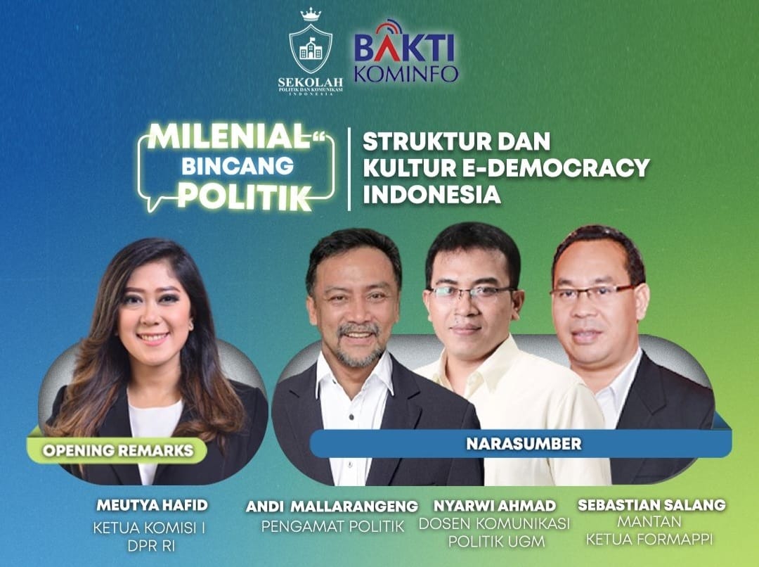 Diskusi Milenal Bincang Politik bertajuk Struktur dan Kultur E-Democracy Indonesia.