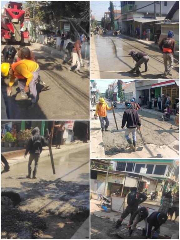 Proyek Betonisasi Jalan Tropodo Waru Menunjukan Progres Memuaskan